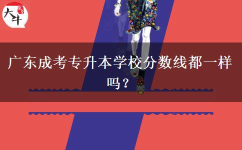 廣東成考專升本學校分數(shù)線都一樣嗎？