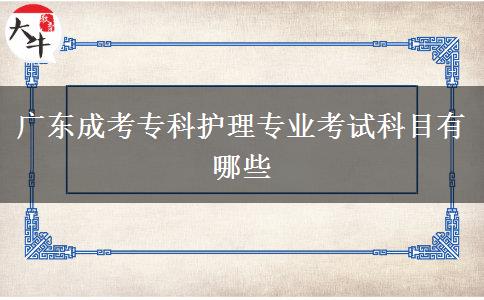 廣東成考專科護(hù)理專業(yè)考試科目有哪些