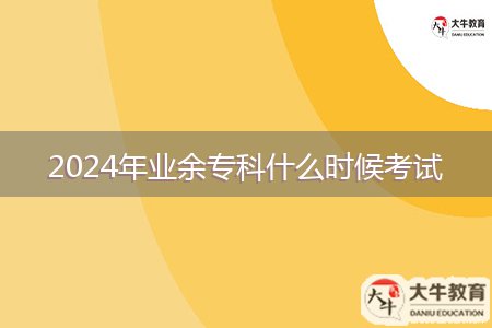 2024年業(yè)余?？剖裁磿r候考試