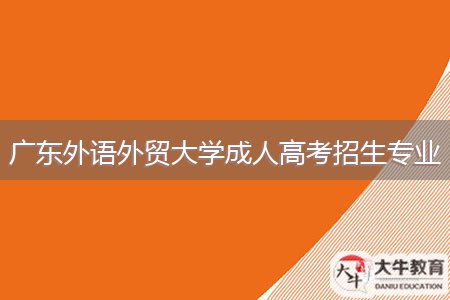 廣東外語(yǔ)外貿(mào)大學(xué)成人高考招生專業(yè)