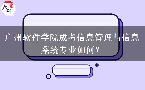 廣州軟件學(xué)院成考信息管理與信息系統(tǒng)專業(yè)如何？