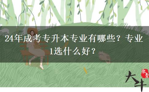 24年成考專升本專業(yè)有哪些？專業(yè)1選什么好？