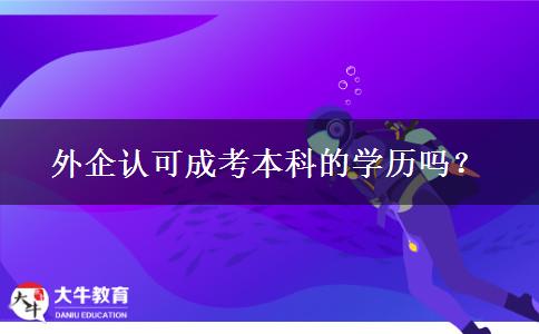 外企認(rèn)可成考本科的學(xué)歷嗎？