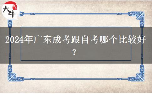 2024年廣東成考跟自考哪個(gè)比較好？