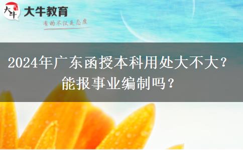 2024年廣東函授本科用處大不大？能報事業(yè)編制嗎？