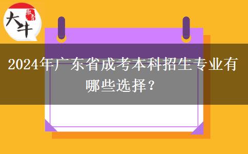 2024年廣東省成考本科招生專業(yè)有哪些選擇？
