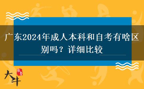 廣東2024年成人本科和自考有啥區(qū)別嗎？詳細比較