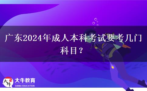 廣東2024年成人本科考試要考幾門科目？