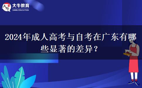 2024年成人高考與自考在廣東有哪些顯著的差異？