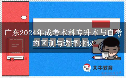 廣東2024年成考本科專(zhuān)升本與自考的區(qū)別與選擇建議