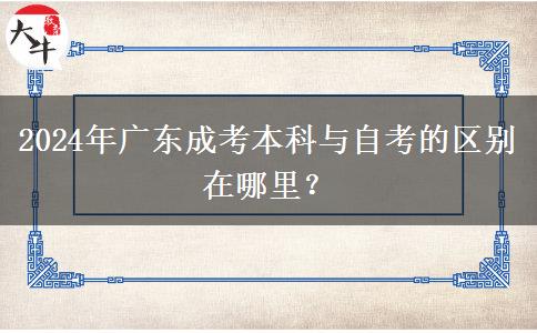 2024年廣東成考本科與自考的區(qū)別在哪里？