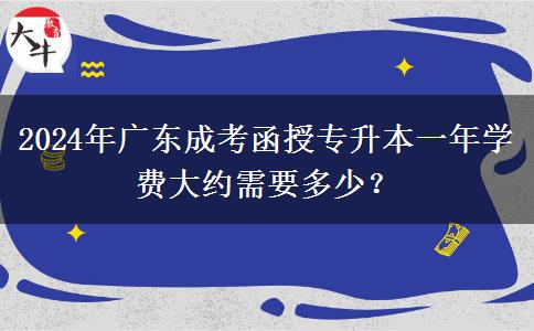 2024年廣東成考函授專升本一年學費大約需要多少？
