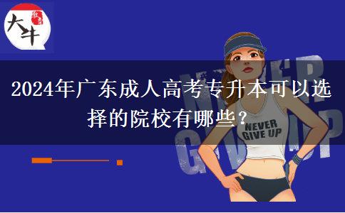 2024年廣東成人高考專升本可以選擇的院校有哪些？