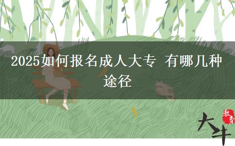 2025如何報(bào)名成人大專 有哪幾種途徑