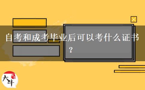 自考和成考畢業(yè)后可以考什么證書？