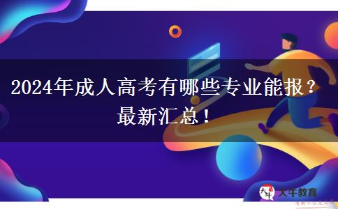 2024年成人高考有哪些專業(yè)能報？最新匯總！