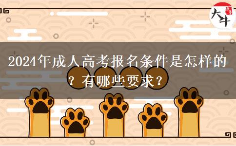 2024年成人高考報名條件是怎樣的？有哪些要求？