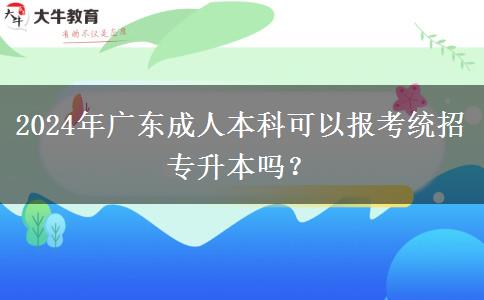 2024年廣東成人本科可以報(bào)考統(tǒng)招專(zhuān)升本嗎？