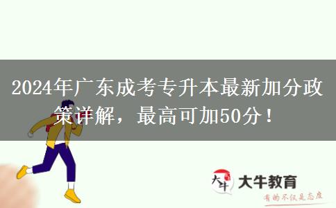 2024年廣東成考專升本最新加分政策詳解，最高可加50分！