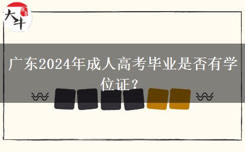 廣東2024年成人高考畢業(yè)是否有學(xué)位證？