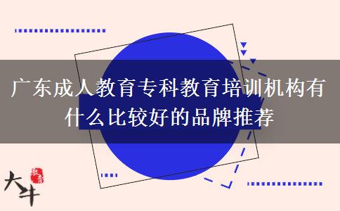 廣東成人教育?？平逃嘤枡C構(gòu)有什么比較好的品牌推薦
