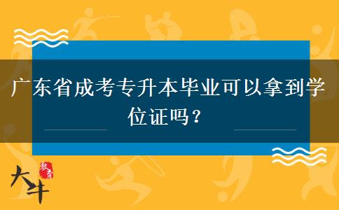 廣東省成考專升本畢業(yè)可以拿到學(xué)位證嗎？