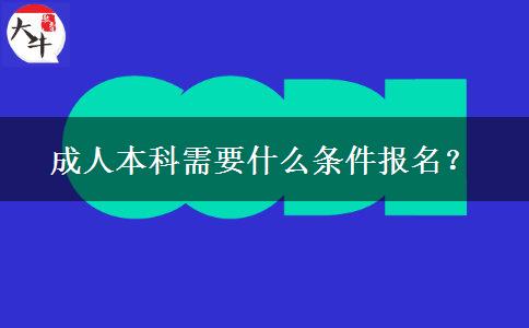 成人本科需要什么條件報(bào)名？