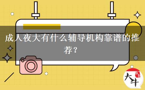 成人夜大有什么輔導機構靠譜的推薦？
