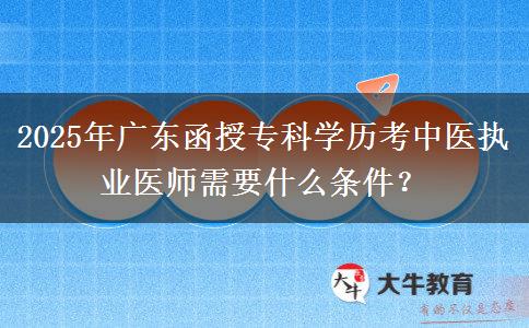 2025年廣東函授?？茖W(xué)歷考中醫(yī)執(zhí)業(yè)醫(yī)師需要什么條件？