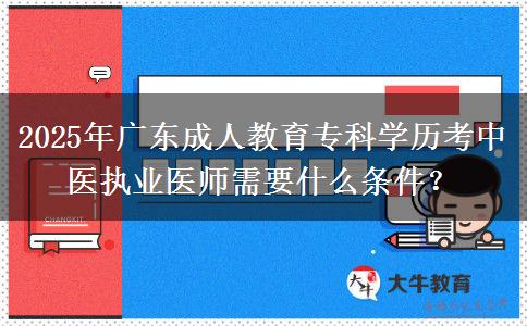 2025年廣東成人教育?？茖W(xué)歷考中醫(yī)執(zhí)業(yè)醫(yī)師需要什么條件？
