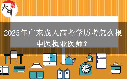 2025年廣東成人高考學(xué)歷考怎么報中醫(yī)執(zhí)業(yè)醫(yī)師？