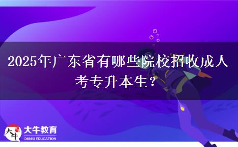 2025年廣東省有哪些院校招收成人考專升本生？