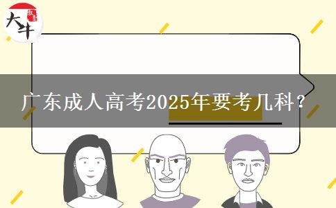 廣東成人高考2025年要考幾科？