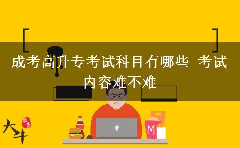 成考高升專考試科目有哪些 考試內(nèi)容難不難