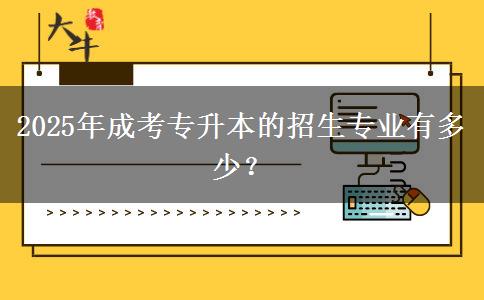 2025年成考專升本的招生專業(yè)有多少？