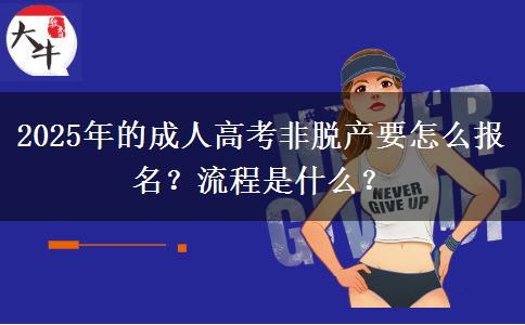 2025年的成人高考非脫產(chǎn)要怎么報名？流程是什么？