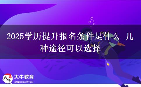 2025學歷提升報名條件是什么 幾種途徑可以選擇