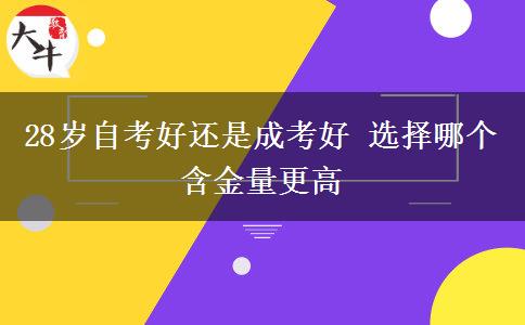 28歲自考好還是成考好 選擇哪個含金量更高