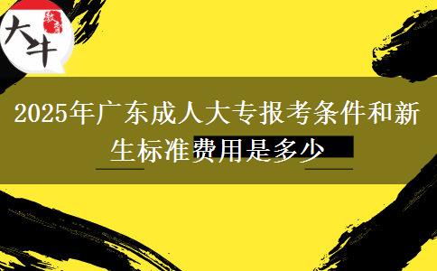 2025年廣東成人大專報考條件和新生標準費用是多少