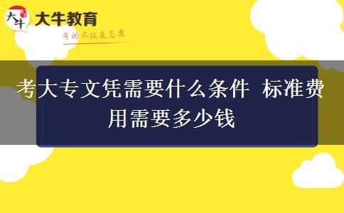 考大專文憑需要什么條件 標(biāo)準(zhǔn)費(fèi)用需要多少錢