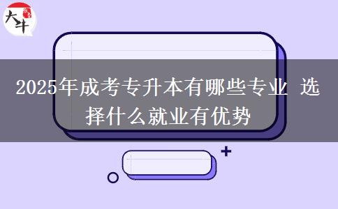 2025年成考專升本有哪些專業(yè) 選擇什么就業(yè)有優(yōu)勢