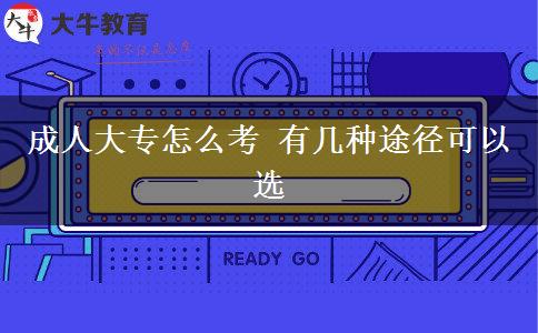 成人大專(zhuān)怎么考 有幾種途徑可以選
