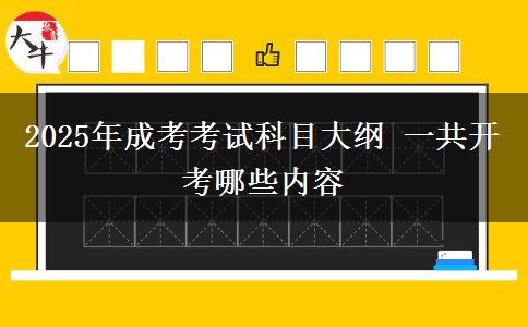 2025年成考考試科目大綱 一共開(kāi)考哪些內(nèi)容