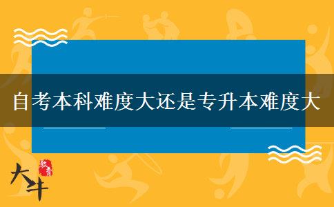 自考本科難度大還是專升本難度大