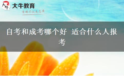 自考和成考哪個(gè)好 適合什么人報(bào)考