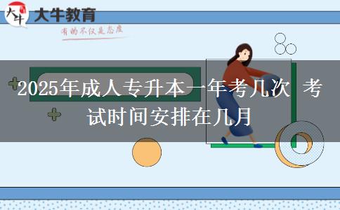 2025年成人專升本一年考幾次 考試時(shí)間安排在幾月