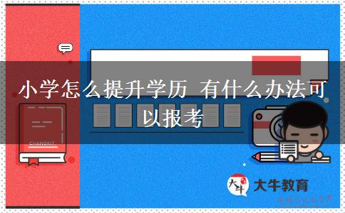 小學(xué)怎么提升學(xué)歷 有什么辦法可以報(bào)考