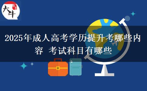 2025年成人高考學(xué)歷提升考哪些內(nèi)容 考試科目有哪些