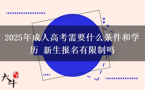 2025年成人高考需要什么條件和學歷 新生報名有限制嗎