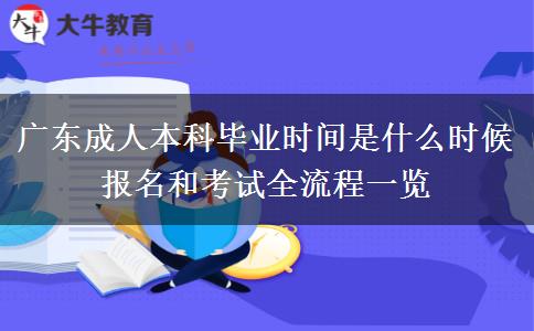廣東成人本科畢業(yè)時(shí)間是什么時(shí)候 報(bào)名和考試全流程一覽